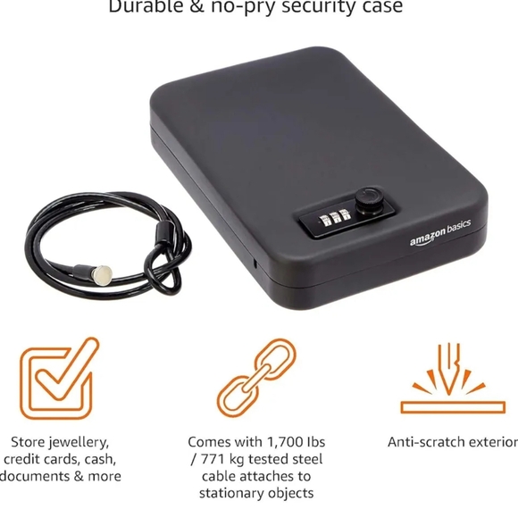 Portable security case lock box safe with combination (26) - Picture 2 of 10